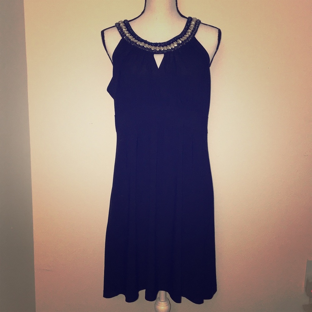 Black Jeweled Collar Dresss